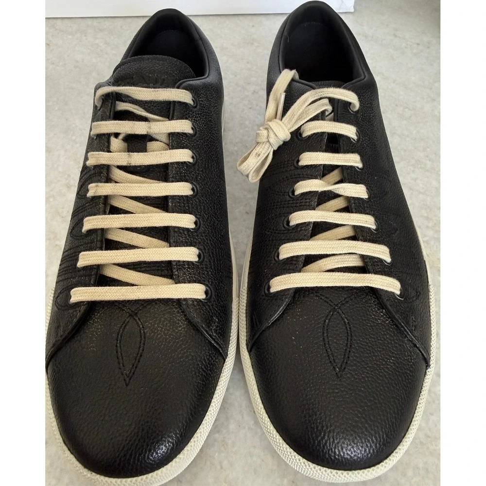 Prada 2EE448 Age Effect Men's Black Nappa Leather Sneakers Shoes, Size UK 8 - Picture 5 of 16